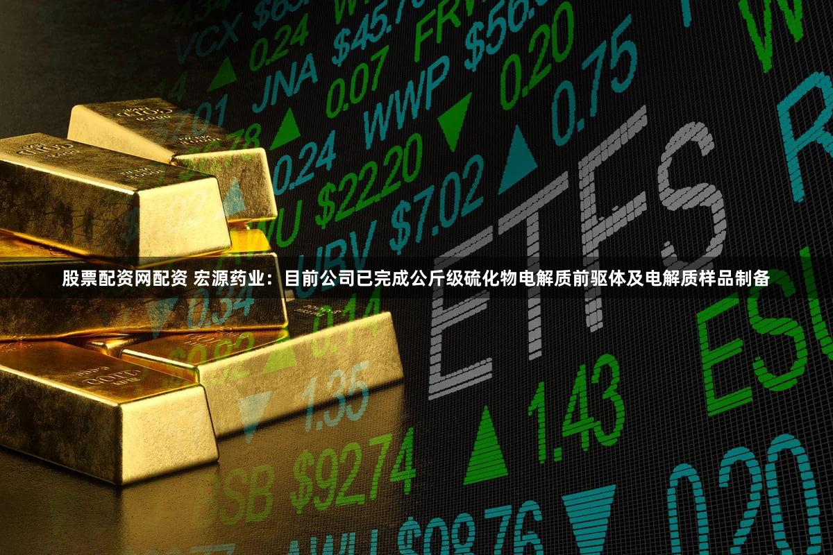股票配资网配资 宏源药业：目前公司已完成公斤级硫化物电解质前驱体及电解质样品制备
