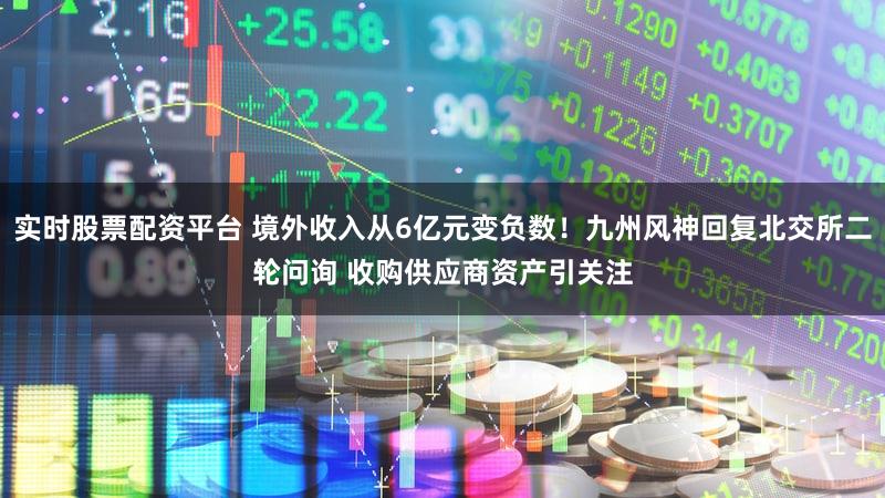 实时股票配资平台 境外收入从6亿元变负数!九州风神回复北交所二轮问询 收购供应商资产引关注