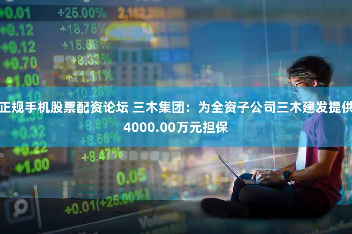 正规手机股票配资论坛 三木集团:为全资子公司三木建发提供4000.00万元担保