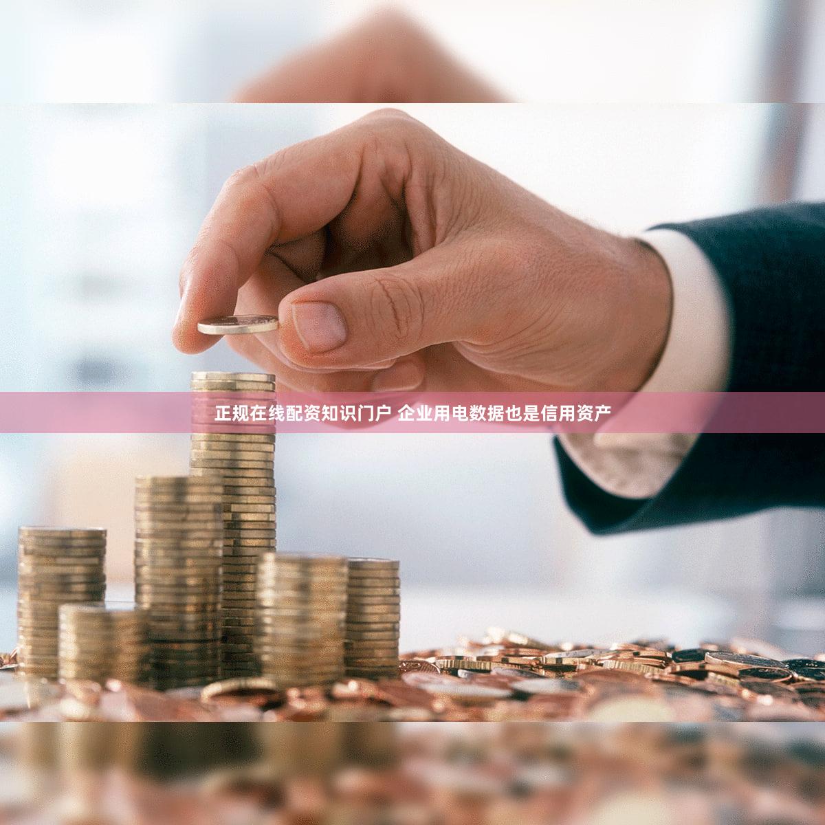 正规在线配资知识门户 企业用电数据也是信用资产